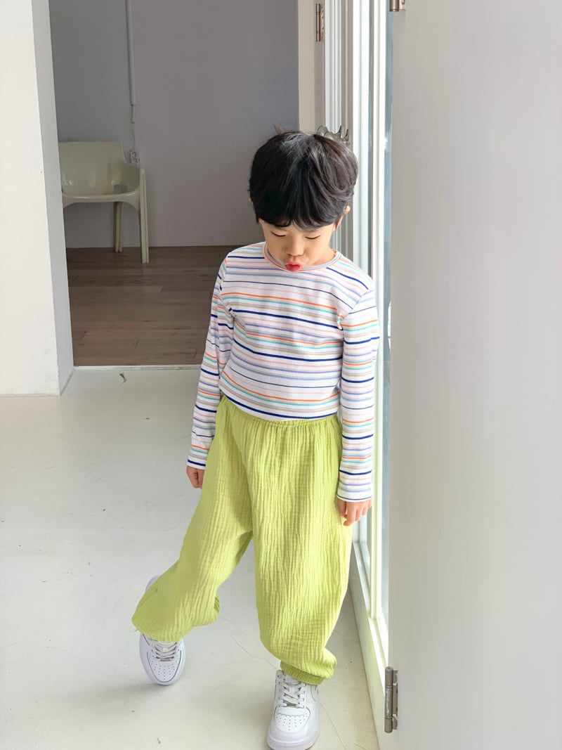Bailey - Korean Children Fashion - #discoveringself - Rainbow Ribbed Tee - 3