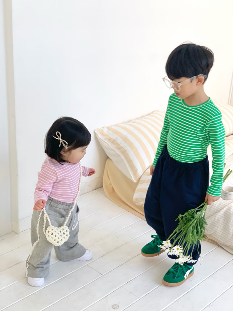 Bailey - Korean Children Fashion - #fashionkids - Macaron Ribbed Tee - 9