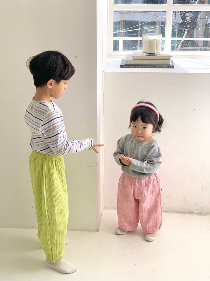 Bailey - Korean Children Fashion - #kidsshorts - Rainbow Ribbed Tee - 5