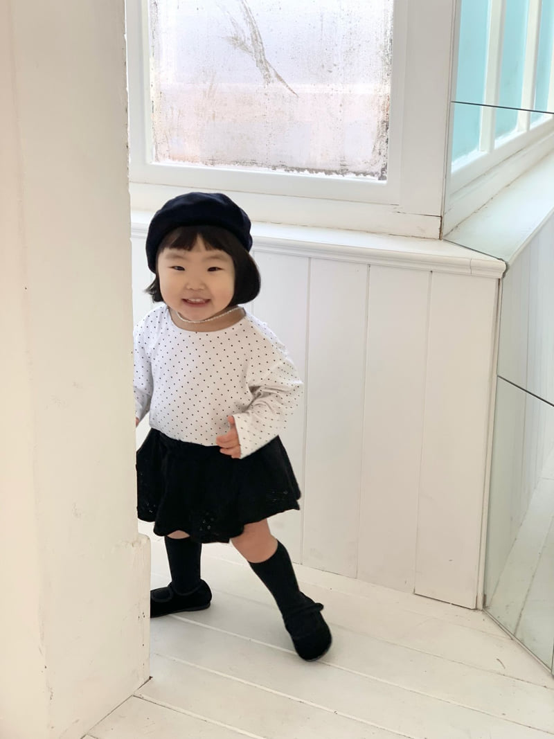 Bailey - Korean Children Fashion - #kidsstore - Polka Dot Boat-Neck Tee