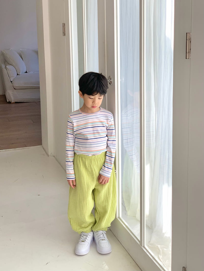 Bailey - Korean Children Fashion - #kidsstore - Rainbow Ribbed Tee - 6