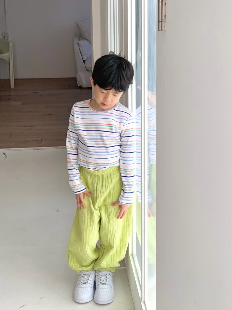 Bailey - Korean Children Fashion - #kidzfashiontrend - Rainbow Ribbed Tee - 7