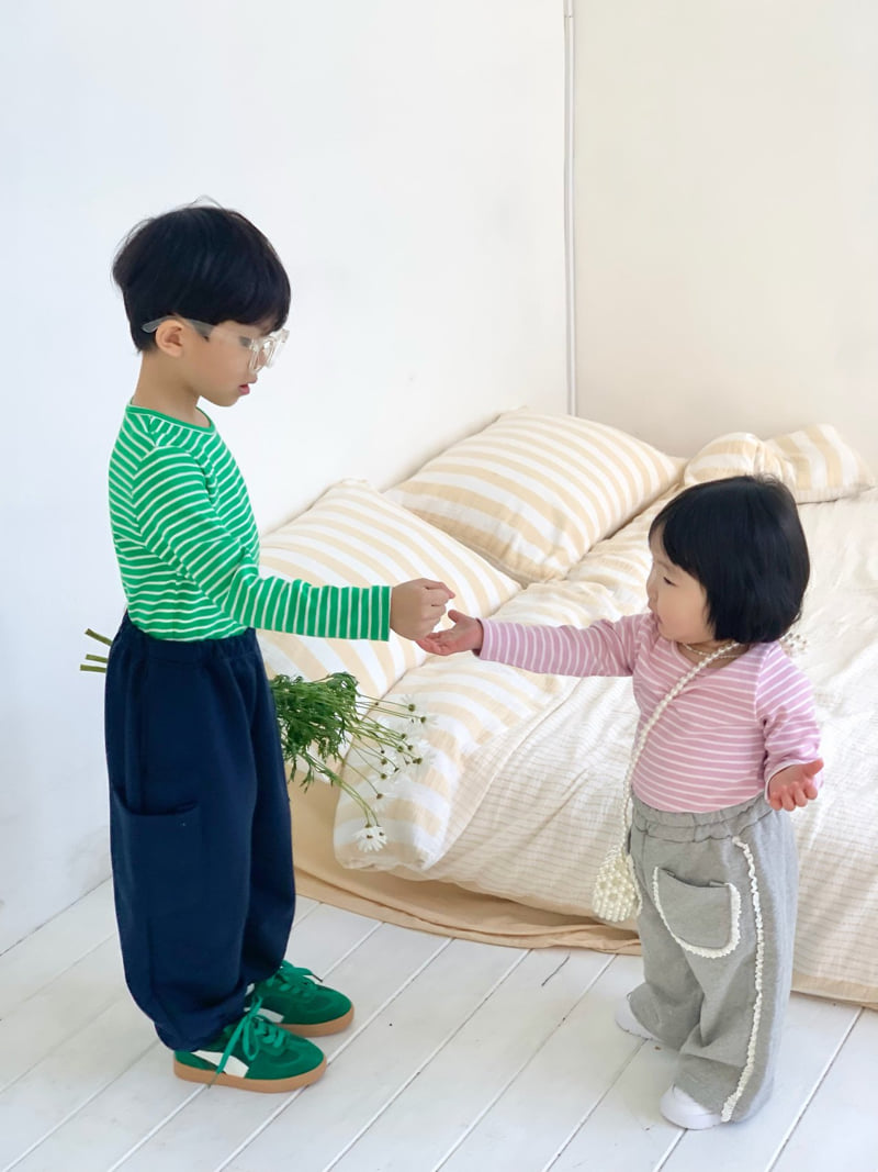 Bailey - Korean Children Fashion - #toddlerclothing - Macaron Ribbed Tee - 3