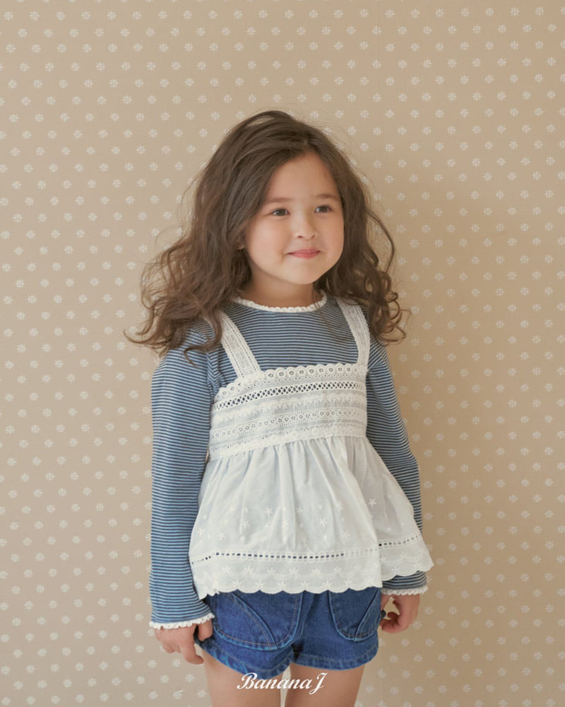 Banana J - Korean Children Fashion - #childofig - Marine Lace Tee - 7