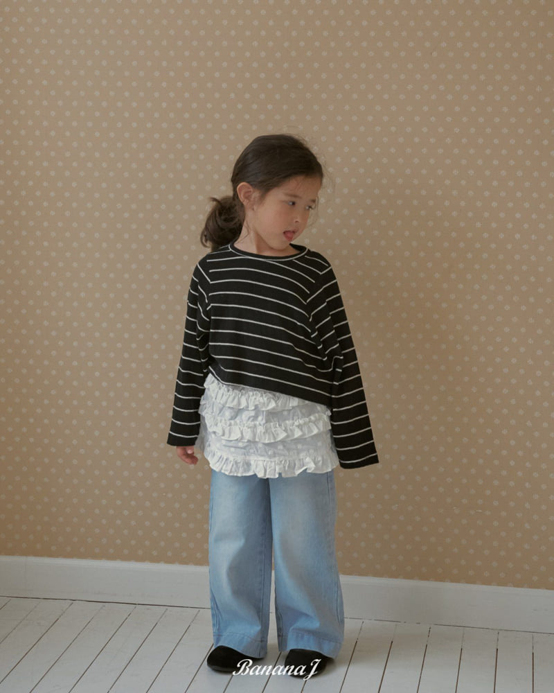Banana J - Korean Children Fashion - #childrensboutique - With Striped Tee - 5