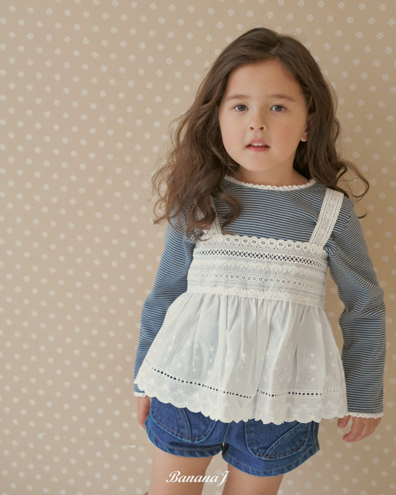 Banana J - Korean Children Fashion - #designkidswear - Marine Lace Tee - 9