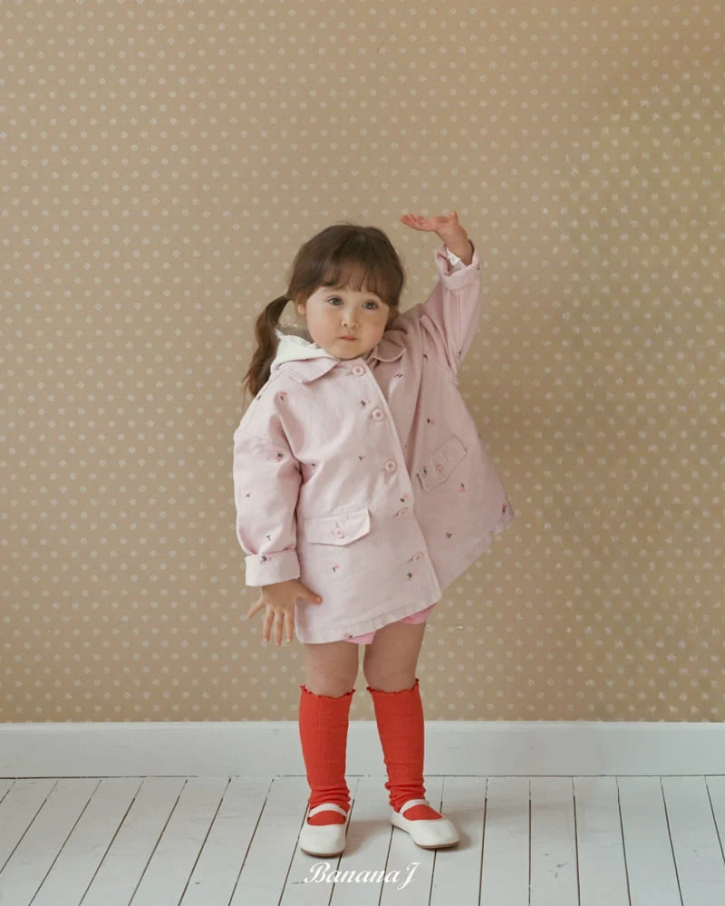 Banana J - Korean Children Fashion - #kidsshorts - Floral Embroidered Jacket - 5