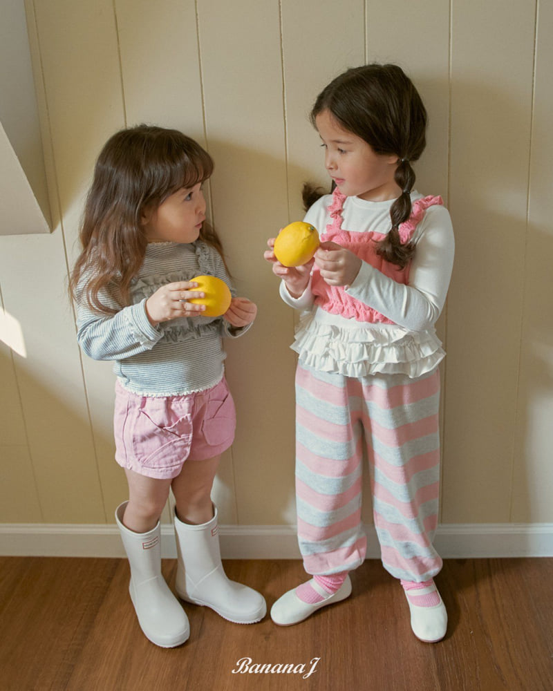 Banana J - Korean Children Fashion - #kidsshorts - Marine Lace Tee - 12
