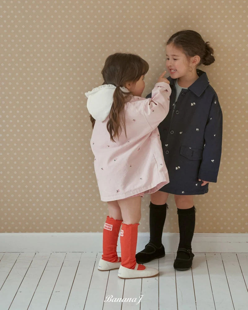 Banana J - Korean Children Fashion - #kidsstore - Floral Embroidered Jacket - 6