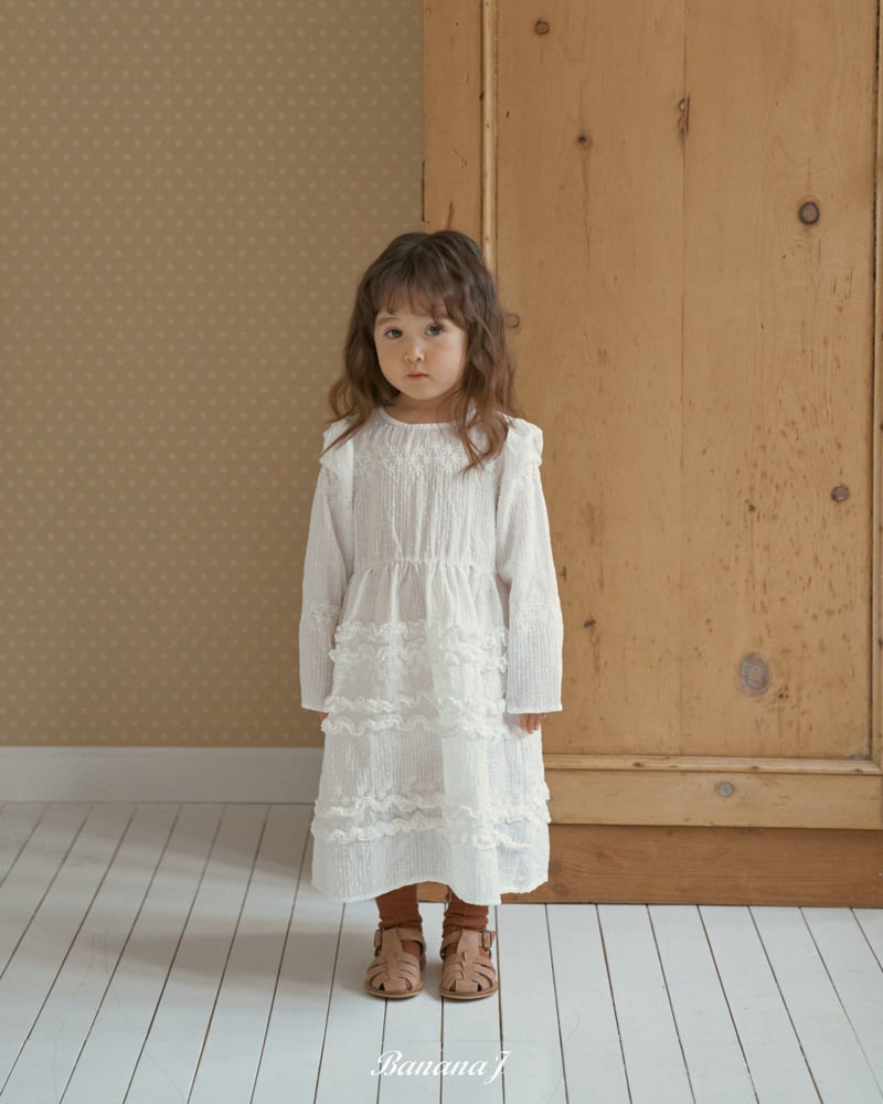Banana J - Korean Children Fashion - #kidzfashiontrend - Blanc One-piece - 8