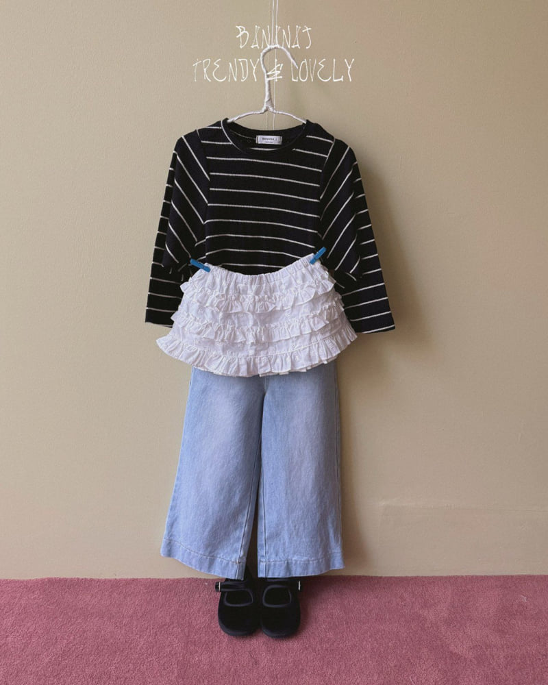 Banana J - Korean Children Fashion - #stylishchildhood - With Striped Tee - 3
