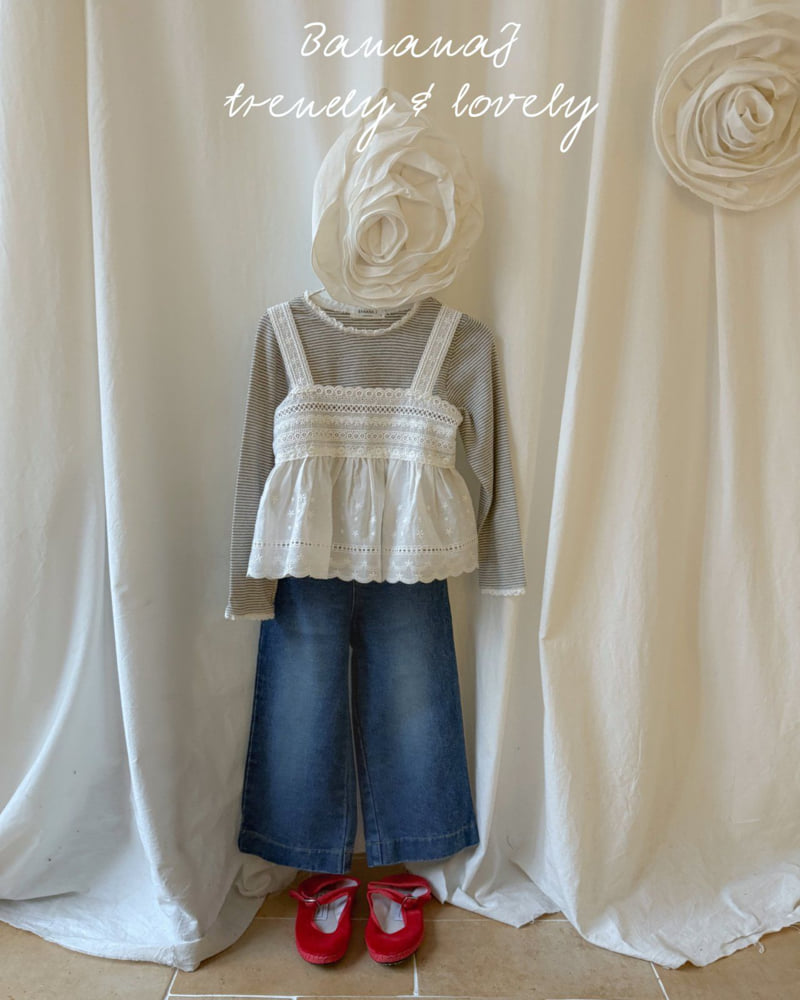 Banana J - Korean Children Fashion - #stylishchildhood - Marine Lace Tee - 6