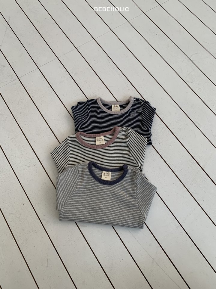 Bebe Holic - Korean Baby Fashion - #babyboutique - Cube Stripe Tee - 11