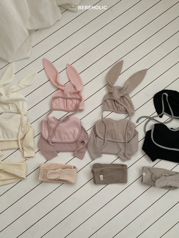 Bebe Holic - Korean Baby Fashion - #babyboutiqueclothing - Sugar Ribbed Set (Bonnet+Suit+Cape) - 6