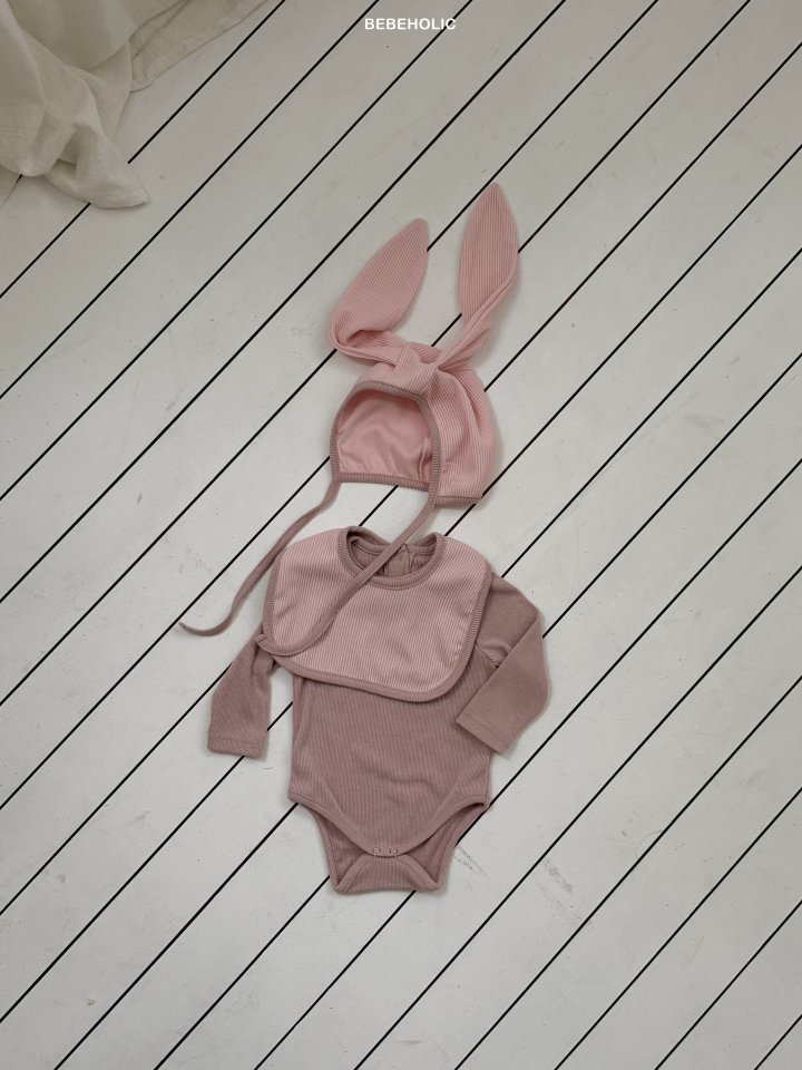 Bebe Holic - Korean Baby Fashion - #babyclothing - Sugar Ribbed Set (Bonnet+Suit+Cape) - 7