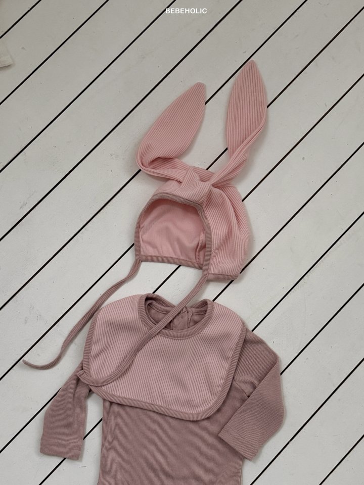 Bebe Holic - Korean Baby Fashion - #babyfashion - Sugar Ribbed Set (Bonnet+Suit+Cape) - 8
