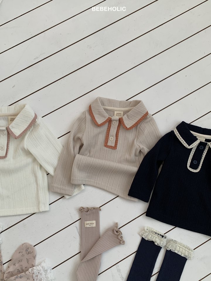 Bebe Holic - Korean Baby Fashion - #babyfashion - Peach Lace Tee - 2