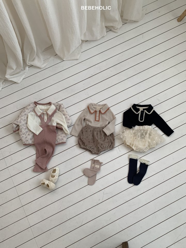 Bebe Holic - Korean Baby Fashion - #babyfever - Peach Lace Tee - 3