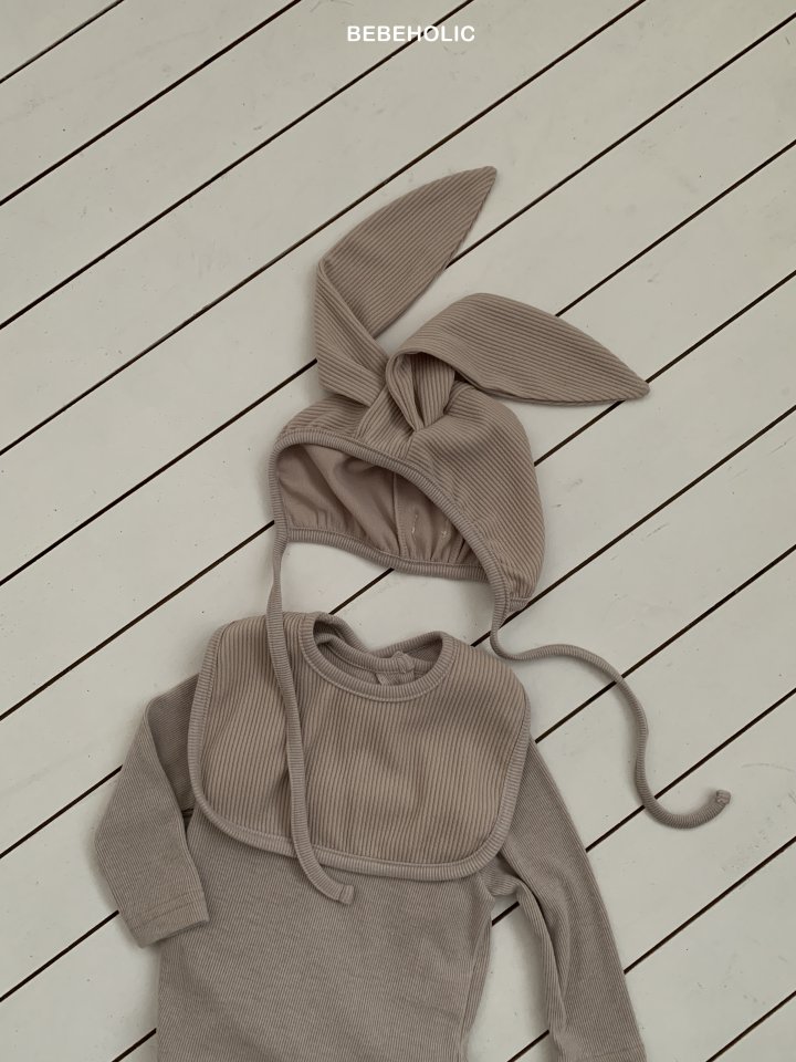 Bebe Holic - Korean Baby Fashion - #babygirlfashion - Sugar Ribbed Set (Bonnet+Suit+Cape) - 10