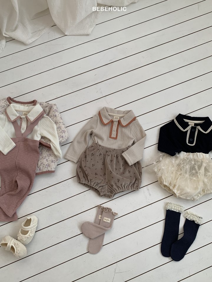 Bebe Holic - Korean Baby Fashion - #babyfever - Peach Lace Tee - 4
