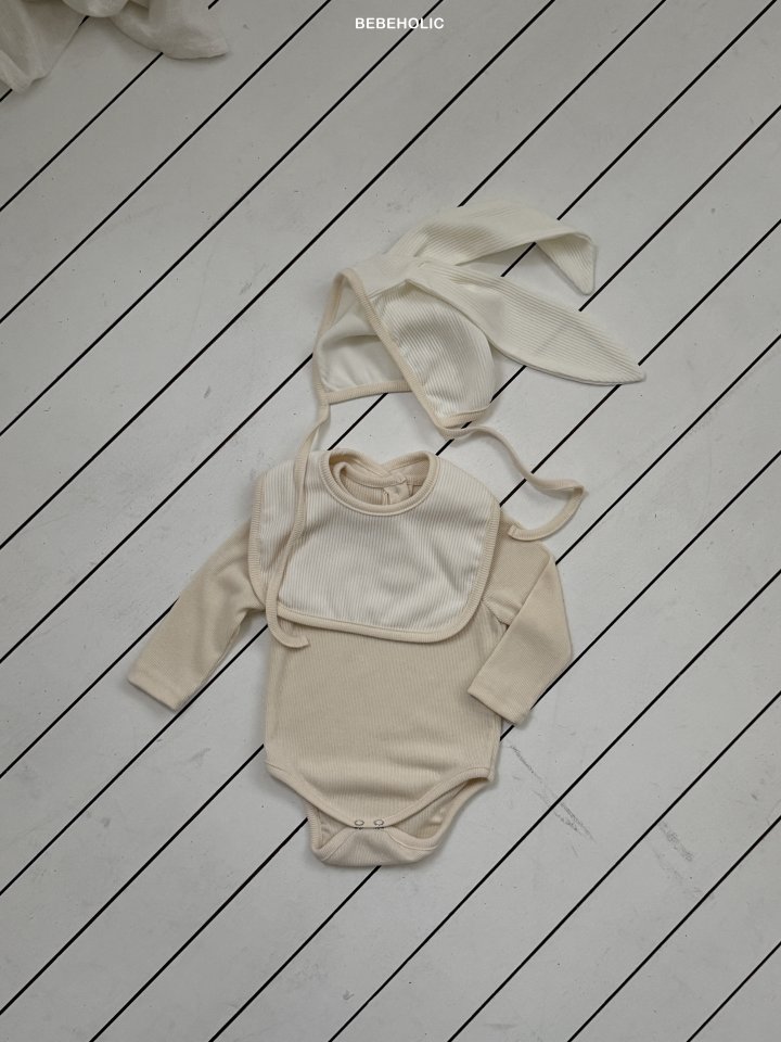 Bebe Holic - Korean Baby Fashion - #babylifestyle - Sugar Ribbed Set (Bonnet+Suit+Cape) - 11
