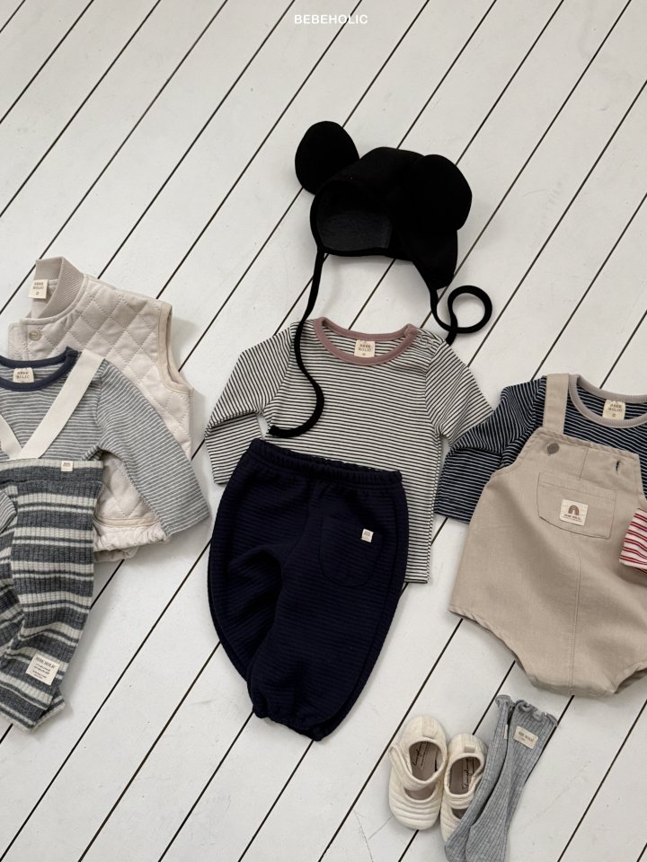 Bebe Holic - Korean Baby Fashion - #babylifestyle - Cube Stripe Tee - 2