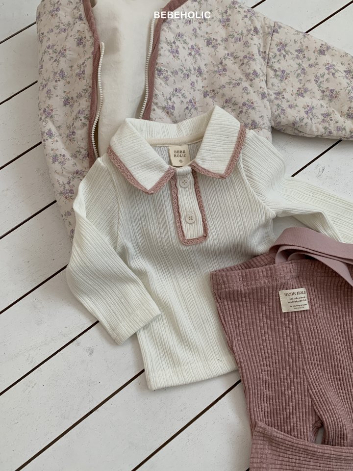Bebe Holic - Korean Baby Fashion - #babyoninstagram - Peach Lace Tee - 6