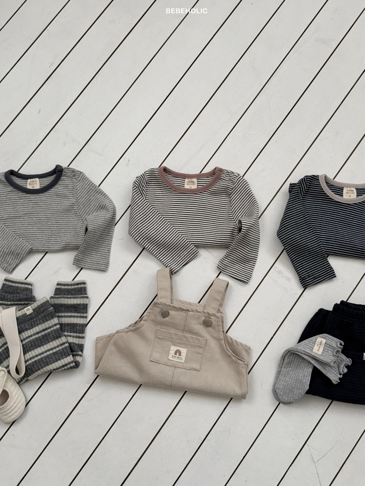 Bebe Holic - Korean Baby Fashion - #babyoninstagram - Cube Stripe Tee - 4