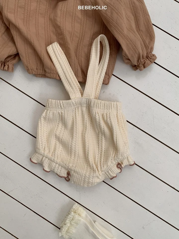 Bebe Holic - Korean Baby Fashion - #babyootd - Easy Waffle Suspender Bloomers - 9