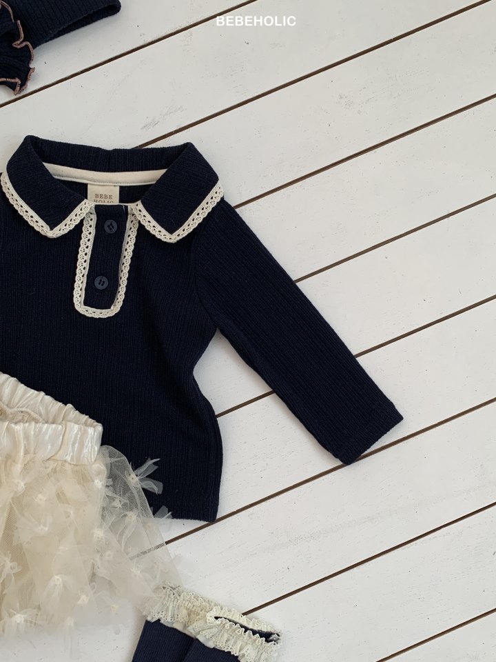 Bebe Holic - Korean Baby Fashion - #babyoutfit - Peach Lace Tee - 8
