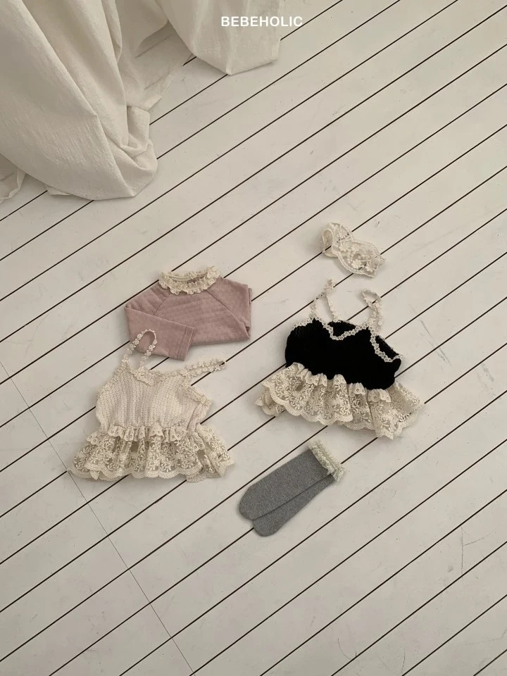 Bebe Holic - Korean Baby Fashion - #onlinebabyboutique - Pompom Bustier