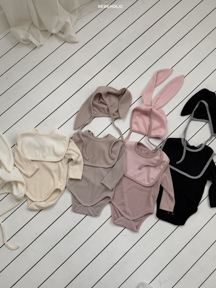 Bebe Holic - Korean Baby Fashion - #onlinebabyboutique - Sugar Ribbed Set (Bonnet+Suit+Cape) - 2