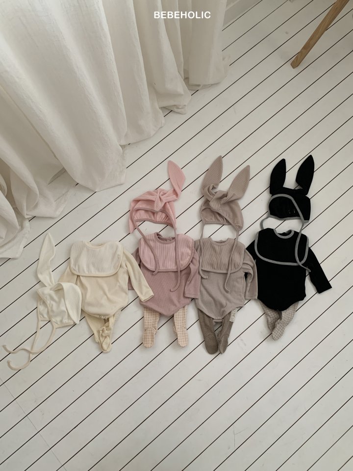 Bebe Holic - Korean Baby Fashion - #onlinebabyshop - Sugar Ribbed Set (Bonnet+Suit+Cape) - 3