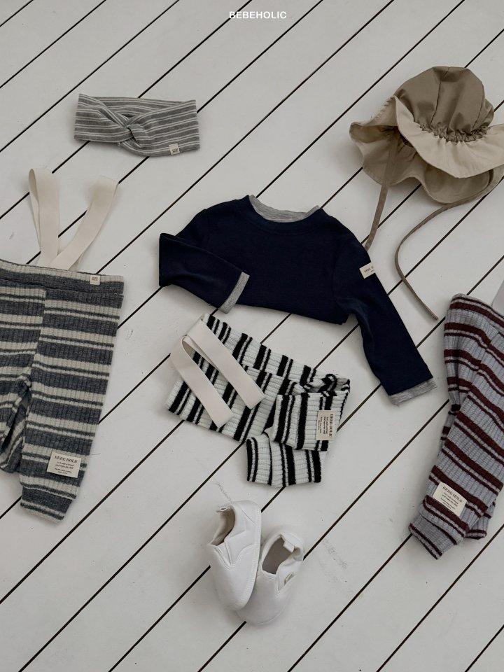Bebe Holic - Korean Baby Fashion - #onlinebabyshop - Deli Stripe Leggings - 2