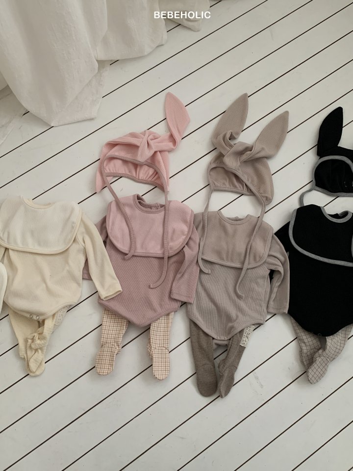 Bebe Holic - Korean Baby Fashion - #onlinebabyshop - Sugar Ribbed Set (Bonnet+Suit+Cape) - 4