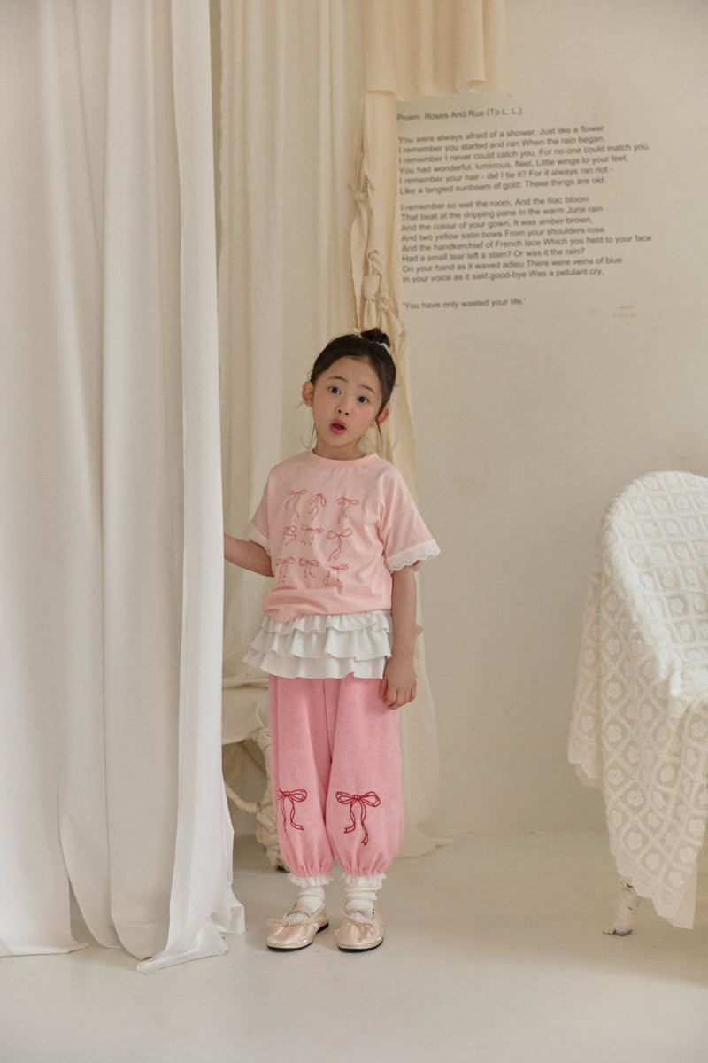 Berry Berry - Korean Children Fashion - #childofig - Terry Ribbon Jogger Pants - 11