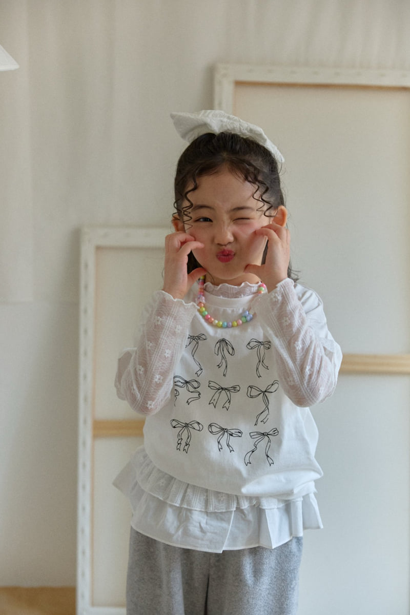 Ribbon Short Sleeve Tee by Berry Berry for Child girl - view 2