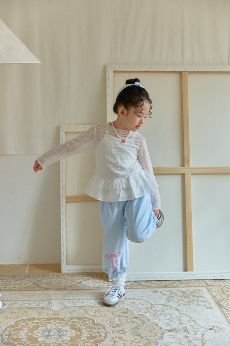 Berry Berry - Korean Children Fashion - #kidsshorts - Terry Ribbon Jogger Pants - 3