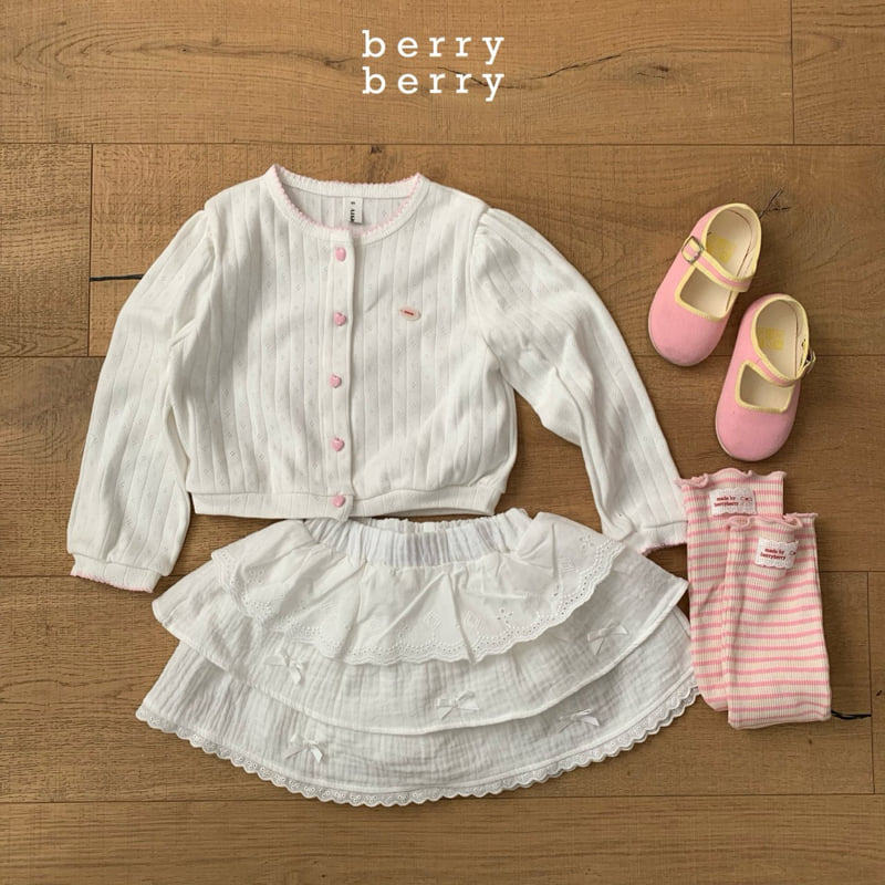 Berry Berry - Korean Children Fashion - #kidsstore - Eyelet Cardigan - 4