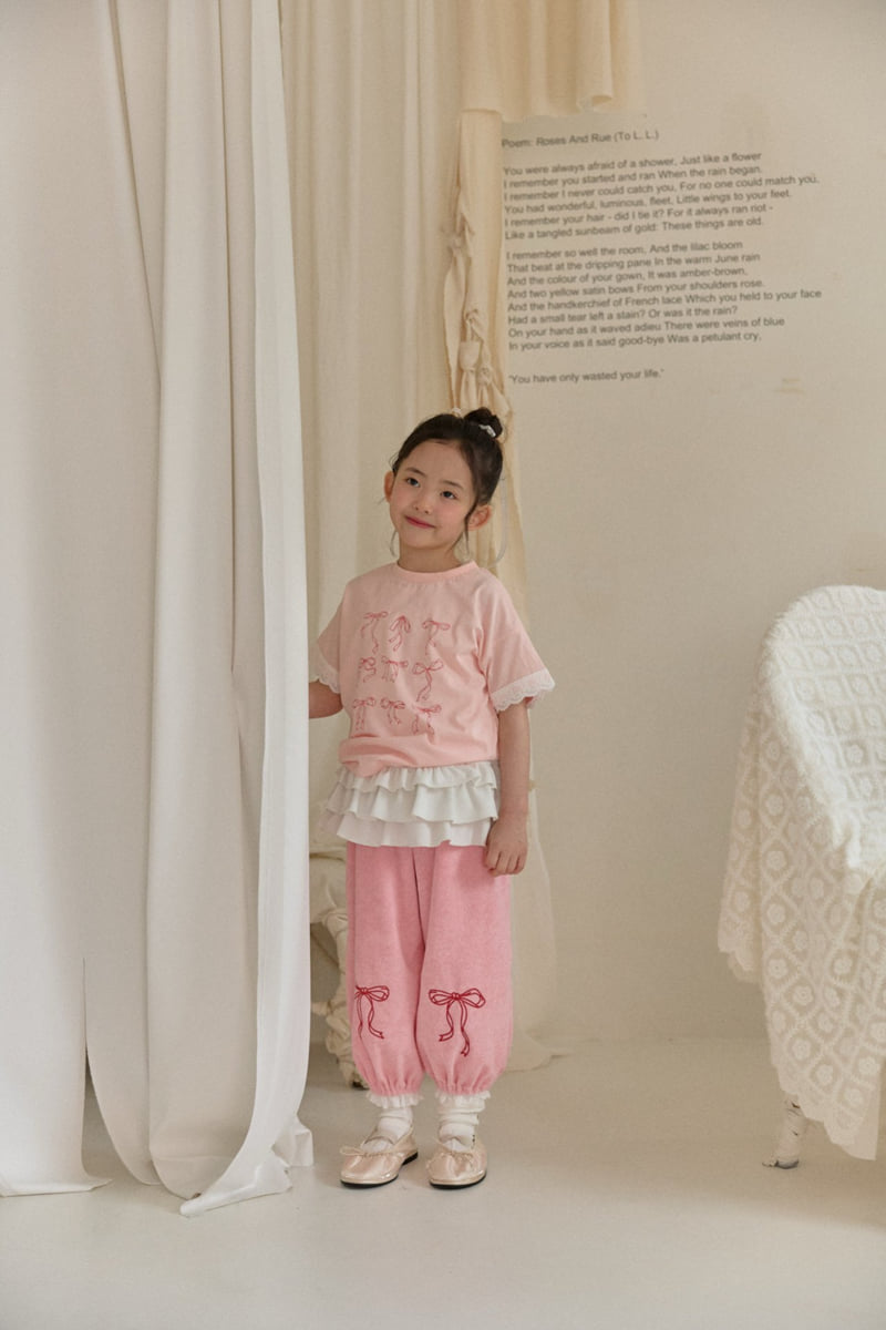 Berry Berry - Korean Children Fashion - #littlefashionista - Terry Ribbon Jogger Pants - 7