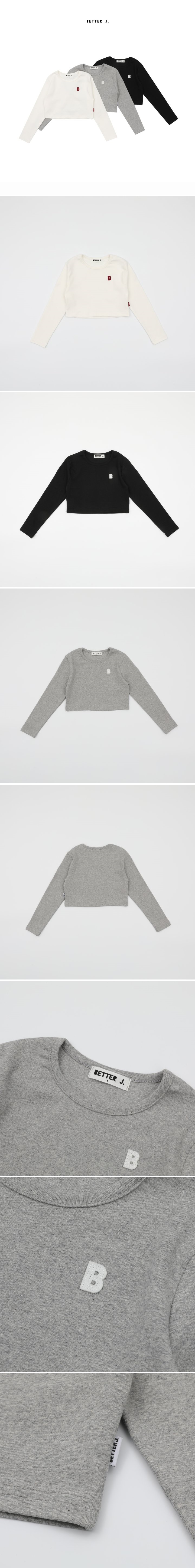 Better j - Korean Women Fashion - #momslook - Edge Crop Tee (Junior-Adult) - 2