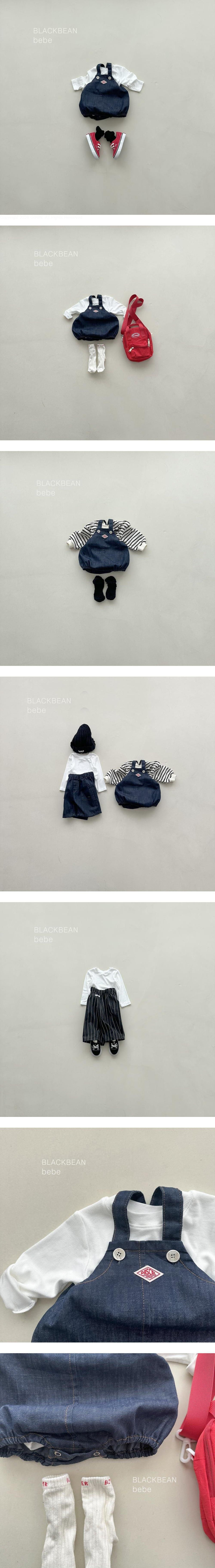 Black Bean - Korean Baby Fashion - #babyclothing - Bebe Plaid Overalls Set - 2