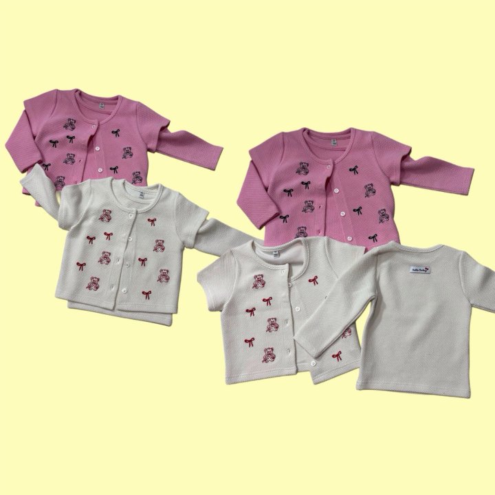 Bobo j - Korean Children Fashion - #littlefashionista - Bear Ribbon Cardigan Set