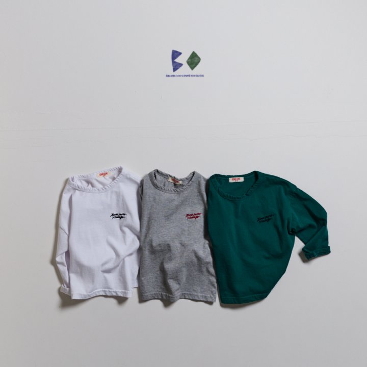 Boneoune - Korean Children Fashion - #kidsshorts - Bio Embroidery Single Tee - 4