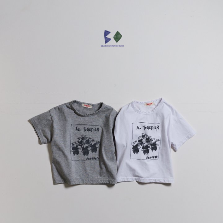 Boneoune - Korean Children Fashion - #kidsstore - Together Short Sleeve Tee - 2