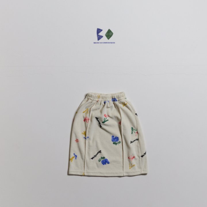 Boneoune - Korean Children Fashion - #kidzfashiontrend - Floral Terry Skirt - 3