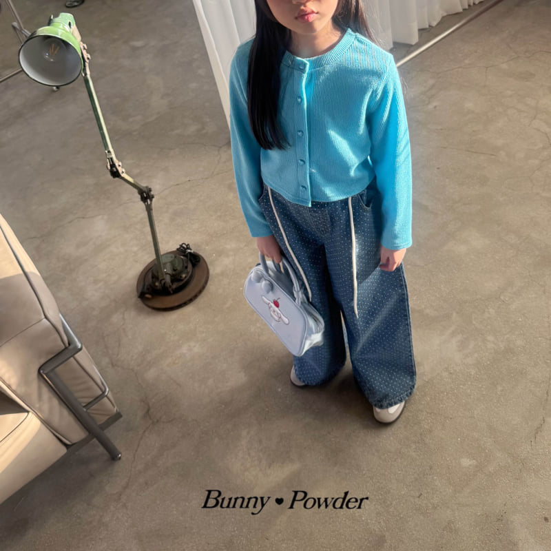 Bunny Powder - Korean Children Fashion - #Kfashion4kids - Dot Denim Pants - 3