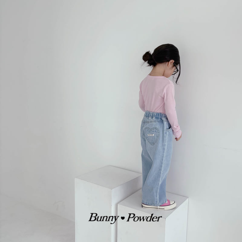 Bunny Powder - Korean Children Fashion - #Kfashion4kids - Heart Denim Pants - 10