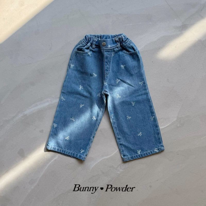 Bunny Powder - Korean Children Fashion - #childofig - Ribbon Denim Pants