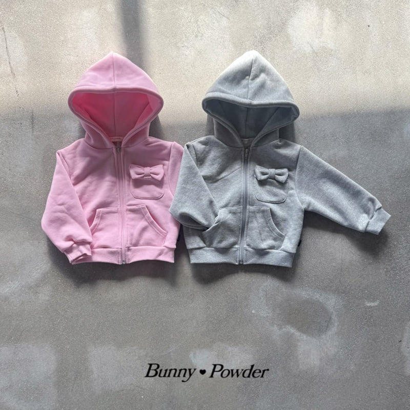 Bunny Powder - Korean Children Fashion - #discoveringself - Ribbon Pocket Hood Zip-Up